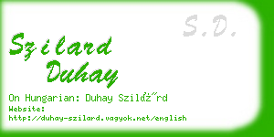 szilard duhay business card